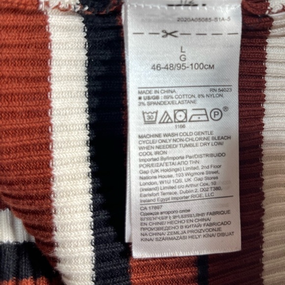 Banana Republic striped turtleneck cotton stretch long sleeve dress size Large - Picture 7 of 8